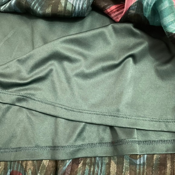 Nine West Ruffle Sleeve Blouson Mini Dress Women Medium Green Whimsigoth Shimmer - Picture 9 of 15